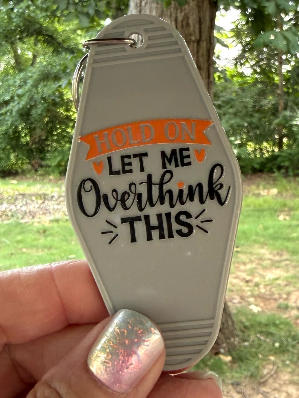 Vintage style motel key 3.5” keychain humorous funny gift idea